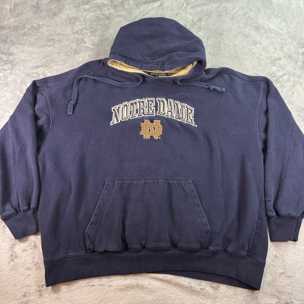 Cadre Notre Dame Fighting Irish Hoodie Navy Blue Embroidered XXL Fighting Irish